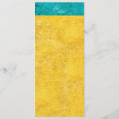 Aquamarin-Gelbe Hochzeit Menükarte (Rückseite)