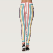 Aquamarin Gelbe Lila rosa Quadrate Leggings (Rückseite)