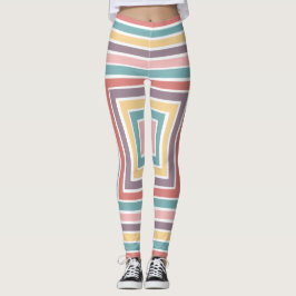 Aquamarin Gelbe Lila rosa Quadrate Leggings