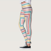 Aquamarin Gelbe Lila rosa Quadrate Leggings (Links)