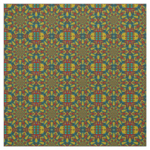 Aquamarin-gelbe, moderne Ethnic Textile Tribal Pri Stoff