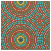 Aquamarin-gelbe, moderne Ethnic Textile Tribal Pri Stoff (Nahaufnahme)