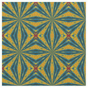 Aquamarin-gelbe, moderne Ethnic Textile Tribal Pri Stoff