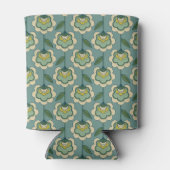 Aquamarin-gelbes Blumenmuster Dosenkühler (Rückseite)