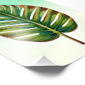 Aquamarin-gelbes tropisches Leaf mit grün grün Fotodruck (Ecke)