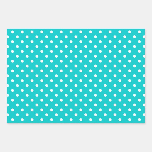 Aquamarin Gemustert Geschenkpapier Set (Vorderseite)