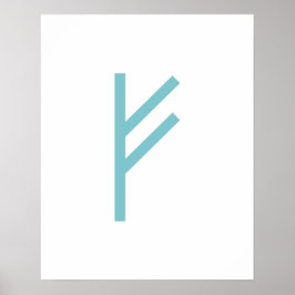 Aquamarin geometrische Blüte (Wohlstand) Poster