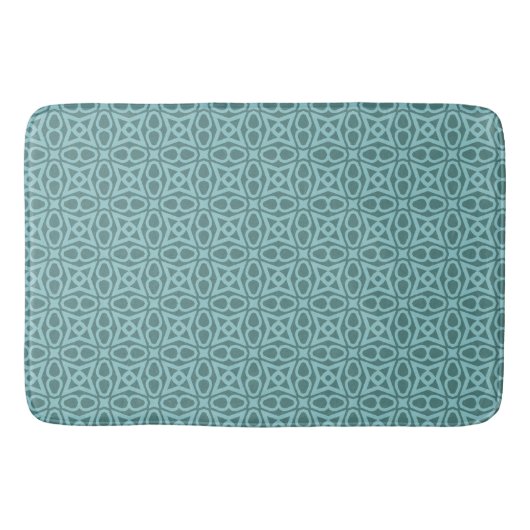 Aquamarin geometrische Muster Bath Mat Badematte (Vorderseite)