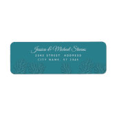 Aquamarin geprägtes romantisches Korallenlabel (Vorne)