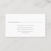 Aquamarin gestrichene Blumenhaarkarten Terminkarte (Rückseite)