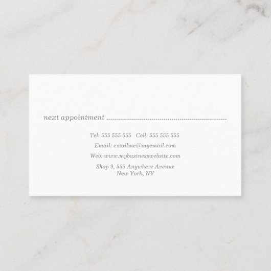 Aquamarin gestrichene Blumenhaarkarten Terminkarte (Rückseite)