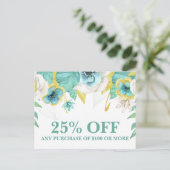 Aquamarin gestrichene Marketing Werbeaktionen Verk Postkarte (Stehend Vorderseite)