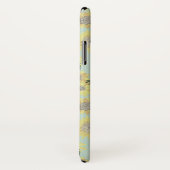 Aquamarin gestrichene, weißgelborange Sonnenblume Case-Mate iPhone Hülle (Hinten/Rechts)