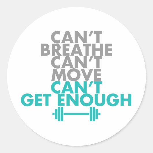 Aquamarin "Get Enough" Runder Aufkleber (Vorderseite)