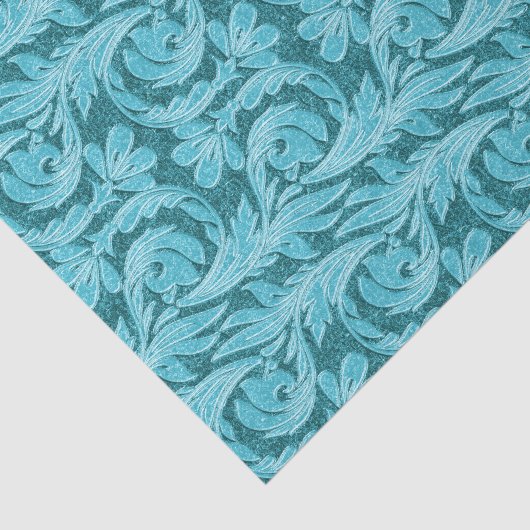 Aquamarin-GEWEBE-Wellen-PAPIER Seidenpapier (Ausschnitt)