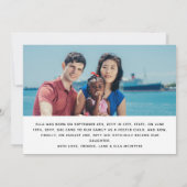 Aquamarin Gewollt ausgewählte Adoptiert FotoCollag Ankündigung (Rückseite)