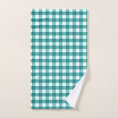 Aquamarin Gingham Badhandtuch Set (Handtuch)