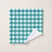 Aquamarin Gingham Badhandtuch Set (Waschlappen)