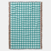 Aquamarin Gingham Decke (Vorderseite Vertikal)
