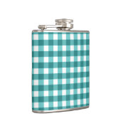 Aquamarin Gingham Flachmann (Rechts)