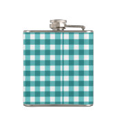 Aquamarin Gingham Flachmann (Rückseite)