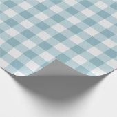 Aquamarin Gingham Geschenkpapier (Ecke)