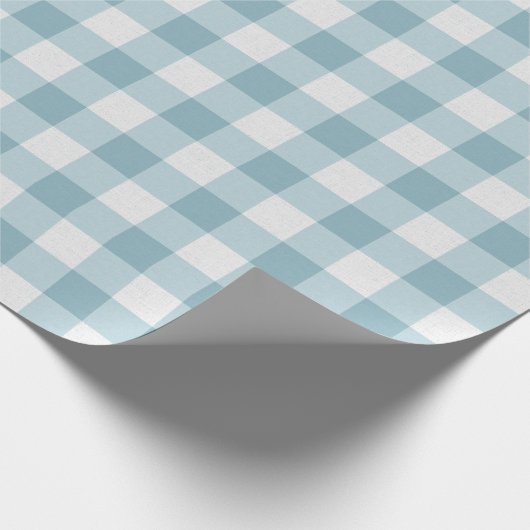 Aquamarin Gingham Geschenkpapier (Ecke)