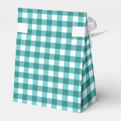 Aquamarin Gingham Geschenkschachtel (Rückseite)