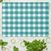 Aquamarin Gingham Geschirrtuch (Gefaltet)