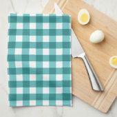 Aquamarin Gingham Geschirrtuch (Viertel Falte)