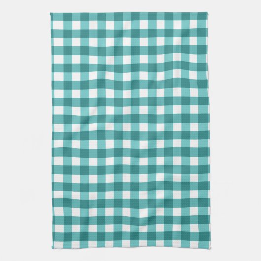 Aquamarin Gingham Geschirrtuch (Vertikal)