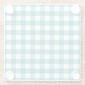 Aquamarin Gingham Glasuntersetzer (Rückseite)