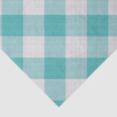 Aquamarin Gingham Karos Muster Geometrisch Seidenpapier (Detail)