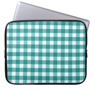 Aquamarin Gingham Laptopschutzhülle