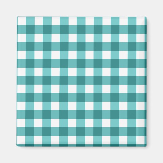 Aquamarin Gingham Magnet (Vorne)