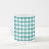 Aquamarin Gingham Mattglastasse (Vorderseite Links)