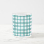 Aquamarin Gingham Mattglastasse (Mittel)