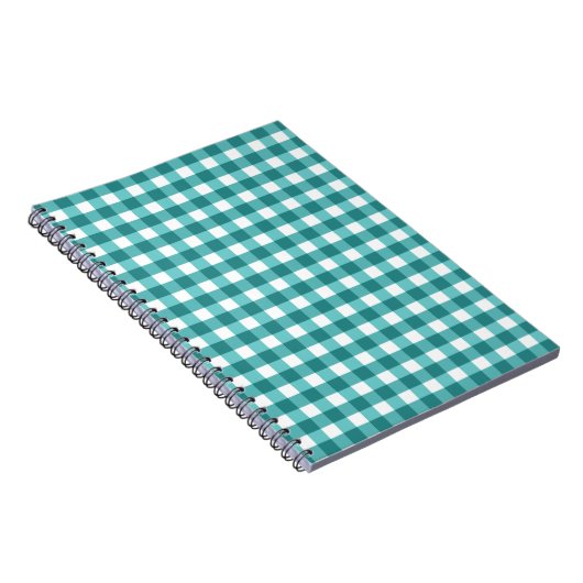 Aquamarin Gingham Notizblock (Rechte Seite)
