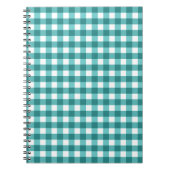Aquamarin Gingham Notizblock (Vorderseite)