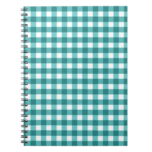 Aquamarin Gingham Notizblock (Vorderseite)