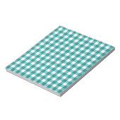 Aquamarin Gingham Notizblock (Rotiert)