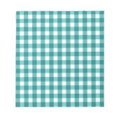 Aquamarin Gingham Notizblock (Vorderseite)