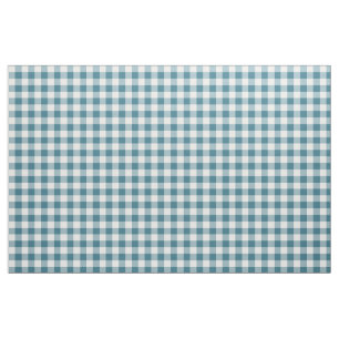 Aquamarin Gingham Pattern Fabric Stoff