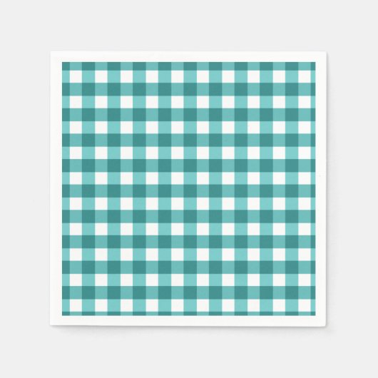 Aquamarin Gingham Serviette (Vorderseite)