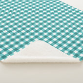 Aquamarin Gingham Sherpadecke (3/4)