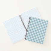 Aquamarin Gingham Stripe Kariert Notizblock (Innenseite)