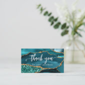 Aquamarin Glam Glitzer Agate Vielen Dank, dass Sie Visitenkarte (Stehend Vorderseite)
