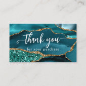 Aquamarin Glam Glitzer Agate Vielen Dank, dass Sie Visitenkarte (Vorderseite)