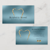 Aquamarin & Glitterie Gold Custom Dentist Business Visitenkarte (Vorne/Hinten)
