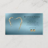 Aquamarin & Glitterie Gold Custom Dentist Business Visitenkarte (Rückseite)